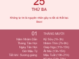 Ngày 25/10/2022 - nhằm 01/10/ Nhâm Dần - Ngày giờ hôm nay